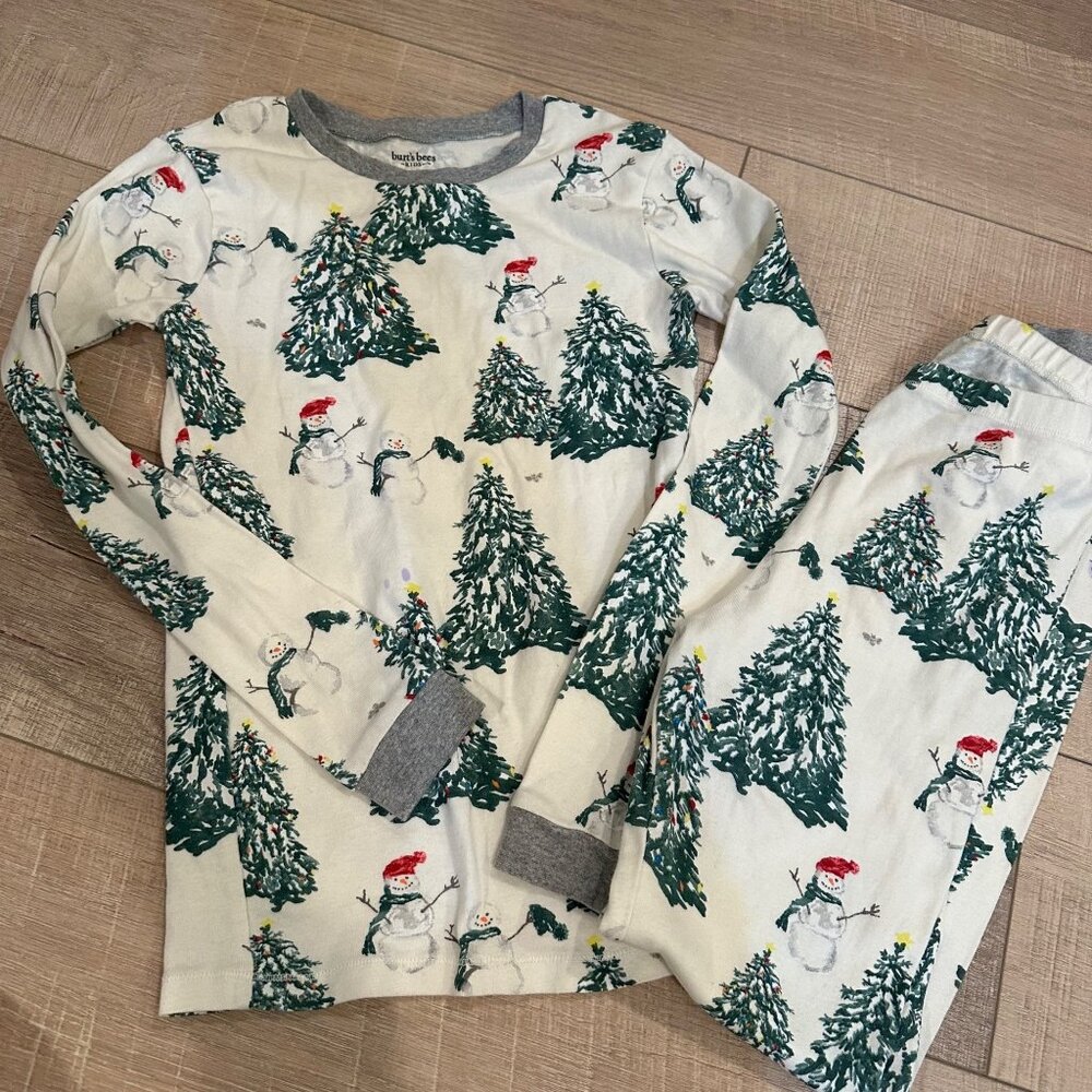 BURTS BEES KIDS UNISEX FITTED PAJAMAS ORGANIC COTTON SIZE 12Y